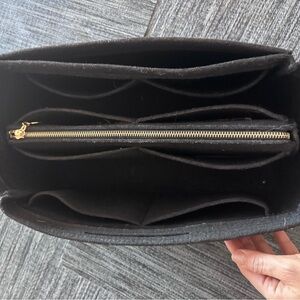 Black Handbag with Gold Zipper